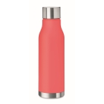 Translucent, frosted, smooth bottle in many colours, 600 ml transparent red colour