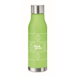 Translucent, frosted, smooth bottle in many colours, 600 ml transparent lime colour second main view