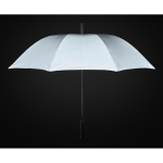 Elegant windproof umbrella, 190T pongee, rubber handle, Ø116 matt silver colour second photographic view