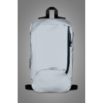 Hiking backpack made of polyester with a reflective surface matt silver colour second view