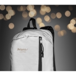 Hiking backpack made of polyester with a reflective surface matt silver colour second ambient view 2