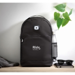 Backpack made of RPET with COB light for outdoors black colour second main ambient view