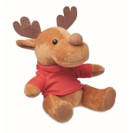 Reindeer plush figure with t-shirt for kids red colour third view