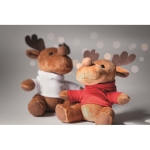 Reindeer plush figure with t-shirt for kids red colour ambient view