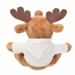 Reindeer plush figure with t-shirt for kids white colour second view