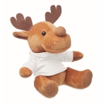 Reindeer plush figure with t-shirt for kids white colour third view