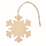 Wooden Christmas decoration in the shape of a snowflake wood colour