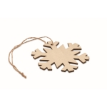 Wooden Christmas decoration in the shape of a snowflake wood colour second view