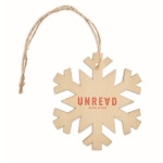 Wooden Christmas decoration in the shape of a snowflake wood colour main view