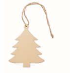 Wooden Christmas tree pendant in the shape of a tree wood colour