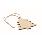 Wooden Christmas tree pendant in the shape of a tree wood colour second view