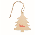 Wooden Christmas tree pendant in the shape of a tree wood colour main view