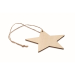 Wooden star-shaped Christmas decorations for promotions wood colour second view