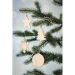 Wooden star-shaped Christmas decorations for promotions wood colour ambient view