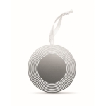 Round, stainless steel, hanging Christmas tree decoration silver colour second view