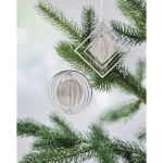 Round, stainless steel, hanging Christmas tree decoration silver colour ambient view