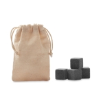 4 stone ice cube set for bartenders, in a bag beige colour