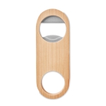 Bottle opener with steel and bamboo, for promotions wood colour second view