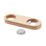 Bottle opener with steel and bamboo, for promotions wood colour third view