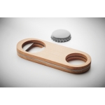 Bottle opener with steel and bamboo, for promotions wood colour fourth photographic view