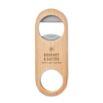 Bottle opener with steel and bamboo, for promotions wood colour main view