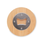 Bottle opener and coaster from bamboo wood colour fourth view