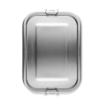 Leak-proof stainless steel lunch box, locking clasps, 750 ml matt silver colour fifth view