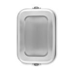 Leak-proof stainless steel lunch box, locking clasps, 750 ml matt silver colour sixth view