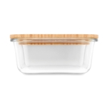 Modern snack lunch box from glass with bamboo lid, 900 ml transparent colour ninth view