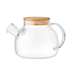 Borosilicate glass teapot with bamboo lid and infuser, 750 ml transparent colour