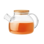 Borosilicate glass teapot with bamboo lid and infuser, 750 ml transparent colour second view