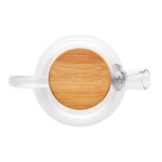 Borosilicate glass teapot with bamboo lid and infuser, 750 ml transparent colour eighth view