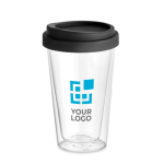 Takeaway cup made of borosilicate with silicone lid, 350 ml view with print area