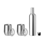 Set of drinking bottle matt silver colour second view