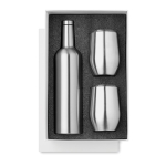 Set of drinking bottle matt silver colour