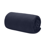 Fleece RPET blanket for winter promotional events, 180 g/m2 blue colour third view