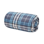 RPET tartan fleece blanket in a cover, 180 g/m2 blue colour third view