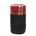 RPET tartan fleece blanket in a cover, 180 g/m2 red colour