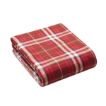 RPET tartan fleece blanket in a cover, 180 g/m2 red colour fourth view