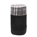 RPET tartan fleece blanket in a cover, 180 g/m2 grey colour