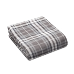 RPET tartan fleece blanket in a cover, 180 g/m2 grey colour fourth view