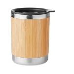 Thermal mug, bamboo finish & rotating drink opening, 250 ml wood colour