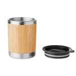 Thermal mug, bamboo finish & rotating drink opening, 250 ml wood colour second view