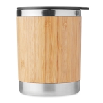 Thermal mug, bamboo finish & rotating drink opening, 250 ml wood colour third view