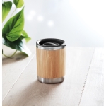 Thermal mug, bamboo finish & rotating drink opening, 250 ml wood colour ambient view