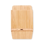 Wireless charging station & bamboo pen holder, iPhone & Android wood colour seventh view