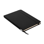 RPET notebook with recycled pages for promos, A5 black colour