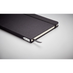 RPET notebook with recycled pages for promos, A5 black colour fifth photographic view