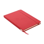 RPET notebook with recycled pages for promos, A5 red colour