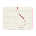 RPET notebook with recycled pages for promos, A5 red colour fourth view